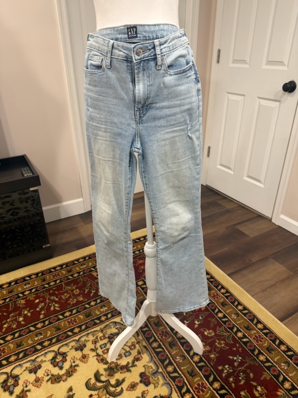 GAP Kids Light Wash Flared Leg High-Rise Jeans